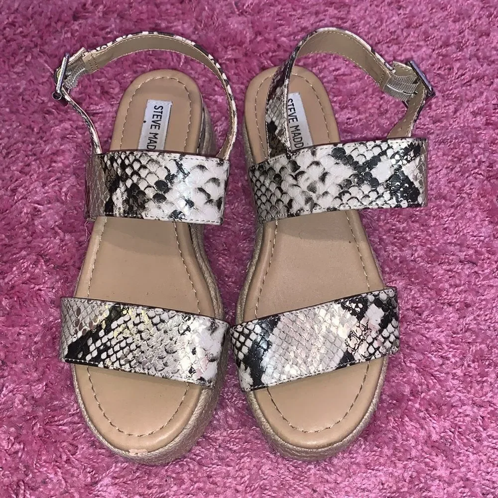 Steve Madden Snakeskin Platform Sandals